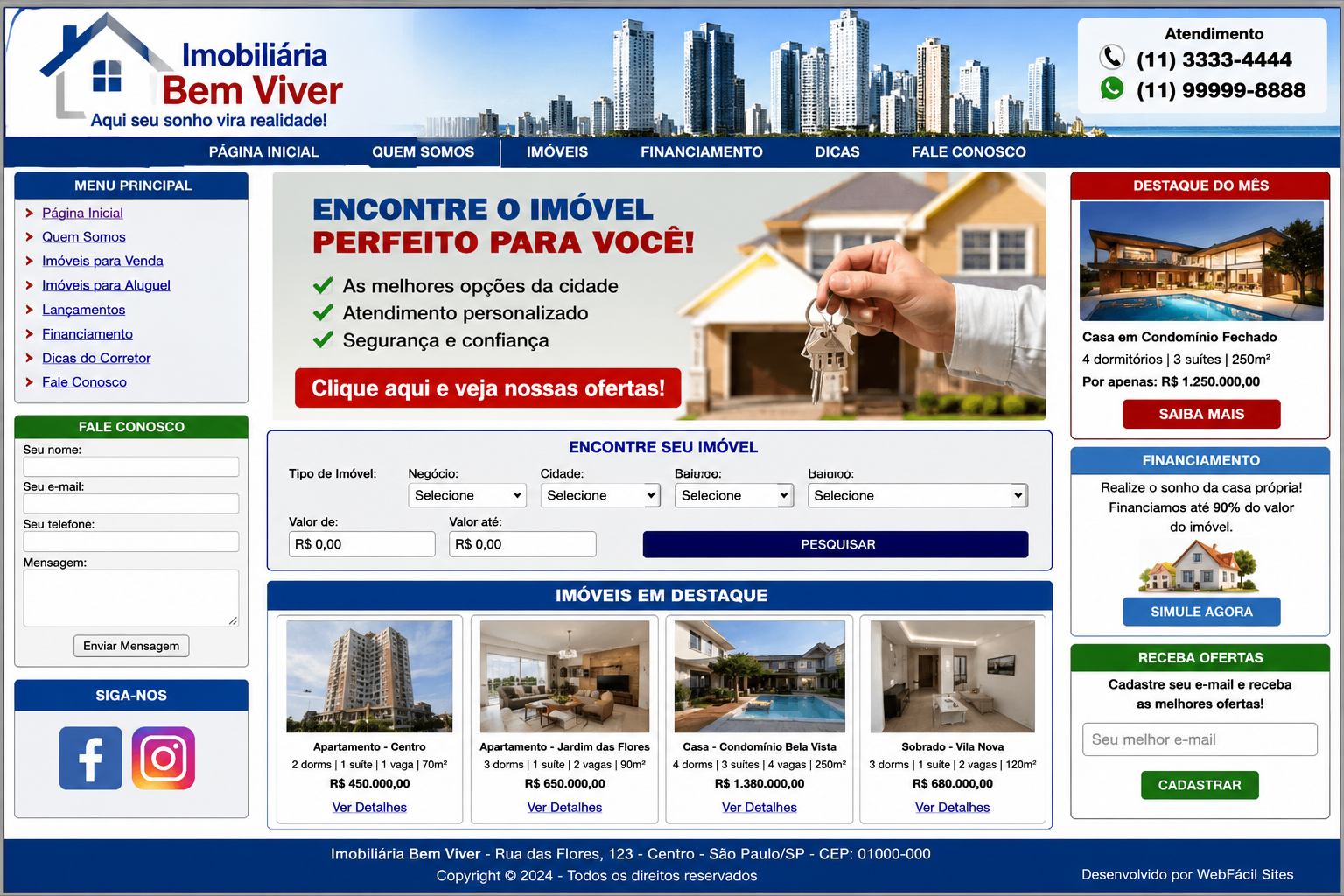 Site antigo e sem estratégia